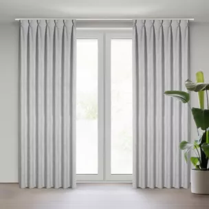 Zasłona srebrna o płóciennym splocie z efektem melanżu 80x270 cm system flex - JULA Eurofirany