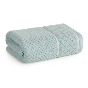 Ręcznik do rąk 30x50 cm bawełniany kolor miętowy o strukturze krateczki z ozdobną bordiurą 500 g/m2 FAVORI Eurofirany