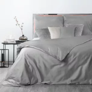 Pościel 140x200 cm gładka z makosatyny bawełnianej kolor jasnoszary DELIA Reina Line Eurofirany