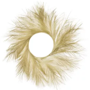 Wianek sztuczny z trawy pampasowej oliwkowy 40 cm