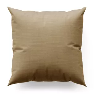 Poszewka szyta ciemnobeżowa z miękkiej tkaniny o naturalnym splocie w stylu ekologicznym