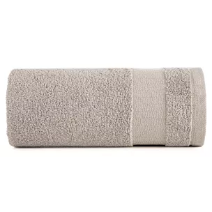 Ręcznik kąpielowy 50x90 cm bawełniany kolor beżowy z ozdobną bordiurą 500 g/m2 NESSY Eurofirany