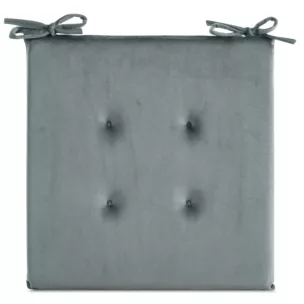 Poduszka na krzesło 40 x 40 x 3 cm welwetowa morska z ozdobnym pikowaniem i praktycznymi troczkami GAJA Eurofirany