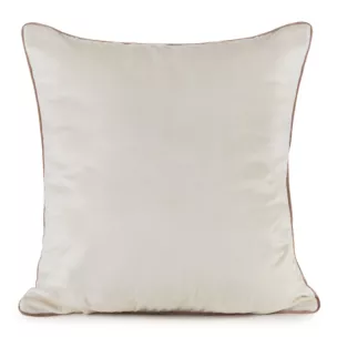 Poszewka na poduszkę 45x45 cm welwetowa, kremowa o delikatnym połysku z ozdobną lamówką GAJA 2 Eurofirany