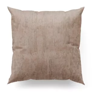 Poszewka szyta pudrowo różowo szampańska z tkaniny welwetowej z nadrukiem