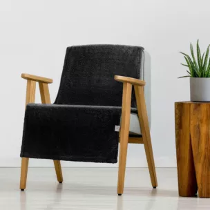Narzuta-koc na fotel z polaru 70x160 cm czarna LORI DESIGN 91 Eurofirany