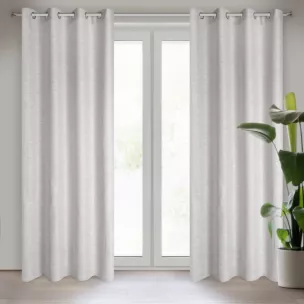 Zasłona szara o strukturze płótna 140x250 cm przelotka ANITA Eurofirany