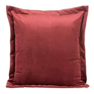 Poszewka na poduszkę 45x45 cm welwetowa z ozdobnymi brzegami ciemnobordowa RIA DIVA LINE Eurofirany