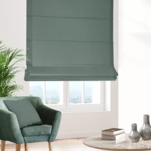 Roleta rzymska miętowa z miękkiej tkaniny o welurowej strukturze