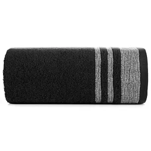 Ręcznik kąpielowy 50x90 cm bawełniany kolor czarny z ozdobną bordiurą 500 g/m2 MERY Eurofirany