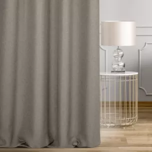 Zasłona szyta na taśmie fala stalowa z tkaniny o naturalnym splocie w stylu eko