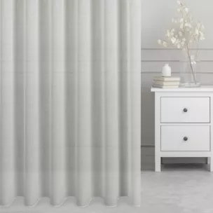 Firana szyta na tunelu naturalna z matowej gęsto tkanej etaminy o naturalnym splocie i wysokości 350cm