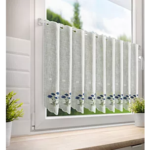 Tkanina firanowa zazdrostka zdobiona haftem bukietu polnych kwiatów Eurofirany