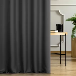 Tkanina zasłonowa zdobiona drobnym wzorem jodełki Eurofirany