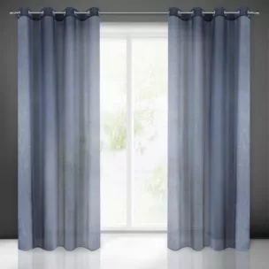 Firana REBECCA z etaminy o strukturze deszczyku wzór pionowy Eurofirany