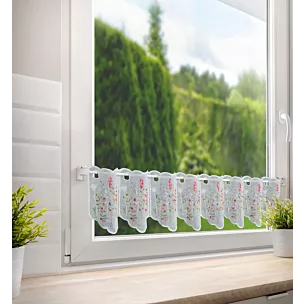 Tkanina firanowa zazdrostka zdobiona haftem polnych kwiatów Eurofirany