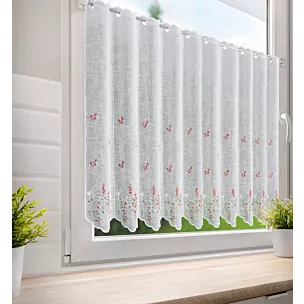 Tkanina firanowa zazdrostka zdobiona haftem polnych kwiatów Eurofirany