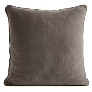 Poszewka na poduszkę 45x45 cm ciemnobeżowa z szenilowej tkaniny - VANI Eurofirany