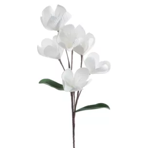 Kwiat sztuczny biały z plastycznej pianki foamiran 70 cm Eurofirany