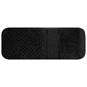 Ręcznik do rąk 50x90 cm bawełniany kolor czarny z welwetową bordiurą 500 g/m2 JESSI Eurofirany