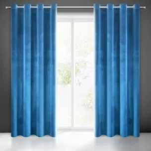 Zasłona granatowa z połyskiem, welwetowa 140x250 cm przelotka SAMANTA Eurofirany