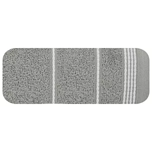 Ręcznik do rąk 30x50 cm bawełniany kolor jasnopopielaty ze stębnowaną bordiurą 500 g/m2 MIRA Eurofirany