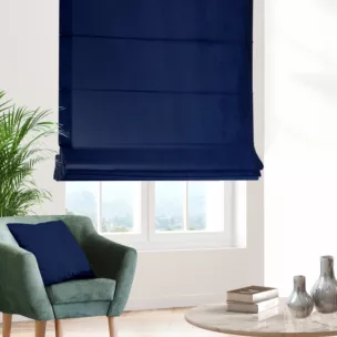 Roleta rzymska ciemnogranatowa z miękkiej tkaniny welwetowej