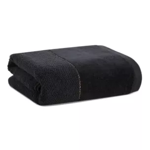 Ręcznik kąpielowy 30x50 cm bawełniany kolor czarny z welwetową bordiurą ARIA Eurofirany