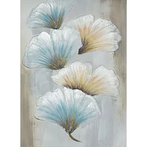 Obraz ręcznie malowany na płótnie z motywem liści miłorzębów Eurofirany