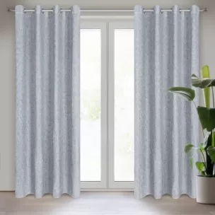Zasłona szara z melanżowej tkaniny w stylu eko 140x250 xm przelotka MEGAN Eurofirany