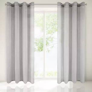 Srebrne gładkie zasłony na przelotkach 140x250cm