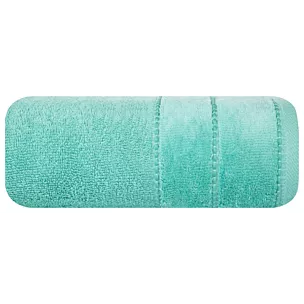 Ręcznik kąpielowy 50x90 cm bawełniany kolor miętowy z welwetową bordiurą 500 g/m2 JESSI Eurofirany