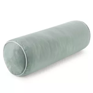 Poduszka dekoracyjna wałek 45 x 15 cm welwetowa szałwiowa zdobiony kontrastującą lamówką GAJA Eurofirany