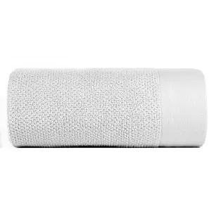 Ręcznik kąpielowy 70x140 cm bawełniany kolor jasnoszary o ryżowej strukturze 550 g/m2 RISO Eurofirany