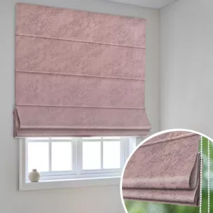 Roleta rzymska różowa z welwetowej tkaniny w drobny melanż