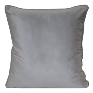 Poszewka na poduszkę 45x45 cm welwetowa z wypustką na brzegach szarobeżowa SIBEL PIERRE CARDIN Eurofirany