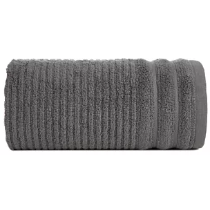 Ręcznik do rąk 30x50 cm bawełniany kolor stalowy zero twist zdobiony paseczkami 400 g/m2 SAMMY Eurofirany