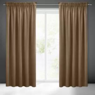 Zasłona brązowa z gładkiego welwetu 140x270 taśma SIBEL Pierre Cardin Eurofirany