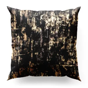 Poszewka szyta czarno złocista z tkaniny welwetowej zdobionej połyskującym drukiem