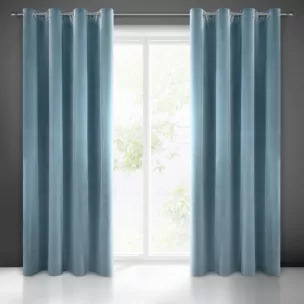 Zasłona jasnoniebieska z matowego welwetu 140x250 cm przelotka ADELLE Diva Line Eurofirany