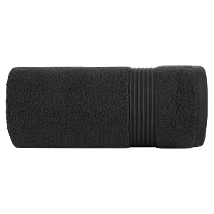 Ręcznik do rąk 30x50 cm bawełniany kolor czarny 0 twist zdobiony paseczkami 550 g/m2 MOLLY Eurofirany