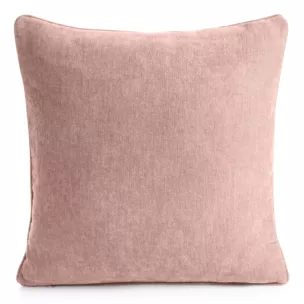 Poszewka na poduszkę 45x45 cm pudrowa z szenilowej tkaniny - VANI Eurofirany