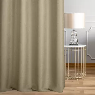 Zasłona szyta na taśmie fala beżowa z tkaniny o naturalnym splocie w stylu eko
