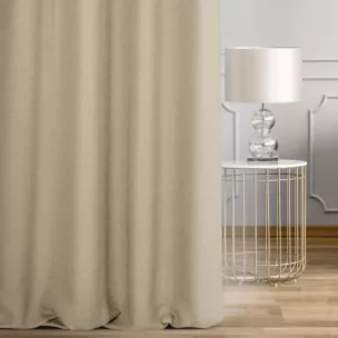 Zasłona szyta na taśmie fala beżowa z tkaniny o naturalnym splocie w stylu eko Italissima