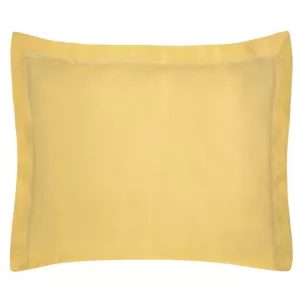 Poszewka na poduszkę 70x80 cm bawełniana z satynowym połyskiem i ozdobną kantą musztardowa NOVA COLOUR Eurofirany