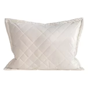 Poszewka na poduszkę 50x70 cm welwetowa zdobiona geometrycznymi przeszyciami kremowa RIA 6 EUROFIRANY PREMIUM