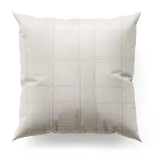 Poszewka szyta kremowo złota z gładkiej tkaniny przeplatanej błyszczącą lureksową nicią