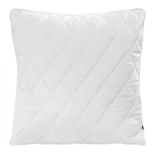 Poszewka na poduszkę 45x45 cm welwetowa pikowana we wzór karo z ozdobną wypustką na brzegach biała VELVET 27 EUROFIRANY PREMIUM