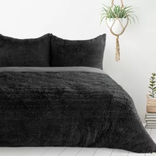 Pościel 160x200 cm z polaru kolor czarny gładka TIFFANY Design 91 Eurofirany