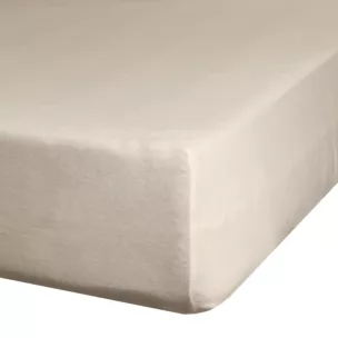 Prześcieradło jersey z gumką 180x200 cm z bawełny kolor beżowy 190 g/m2 Eurofirany Premium